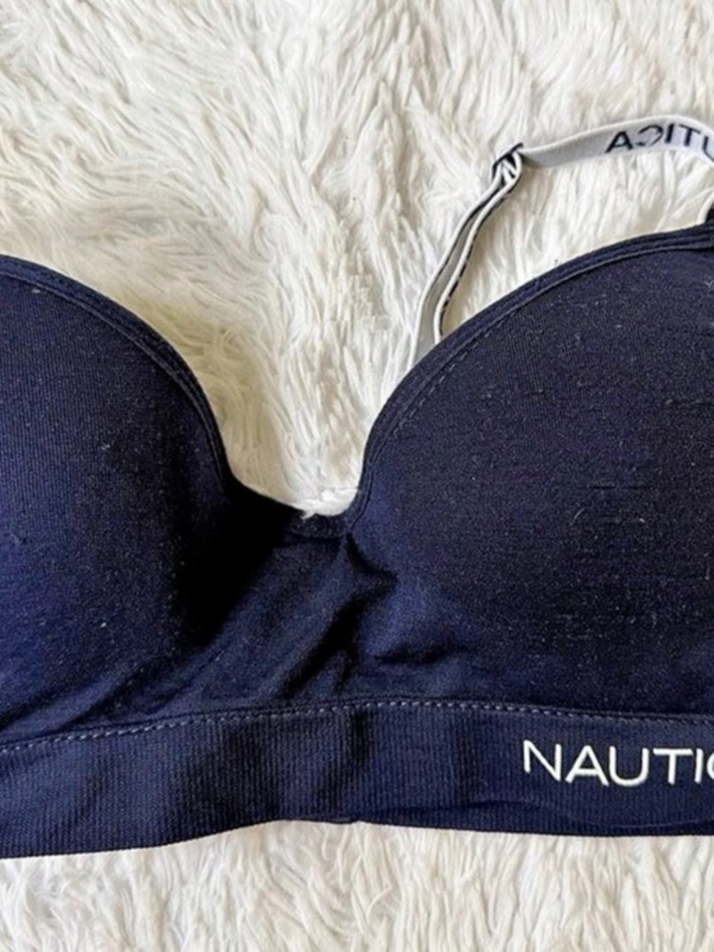 Nautica Hidden Wire Lounge Bra Navy Blue 34B